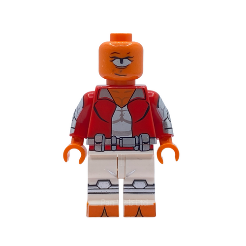 Allen the Alien red suit custom minifigure from Invincible shown from the front