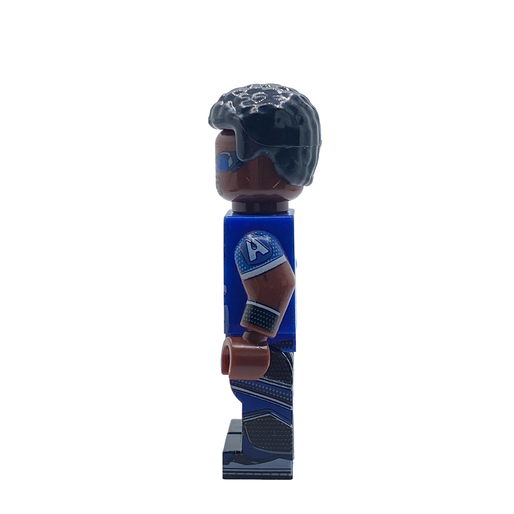 Side view of A-Train custom brick figure