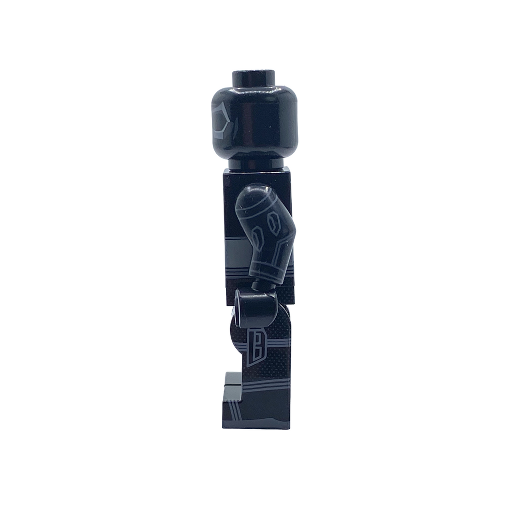 Side view of Black Noir custom brick figure