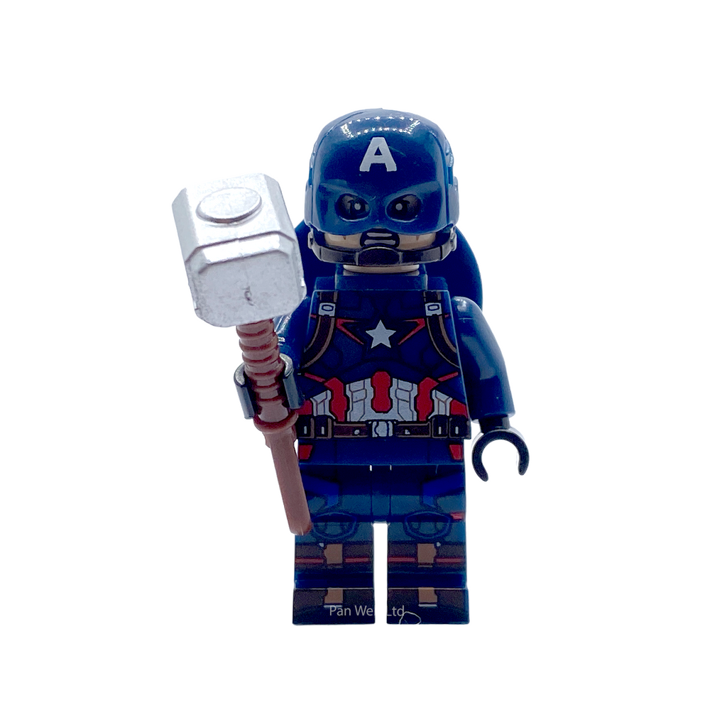 Captain America Steve Rogers Mjolnir Custom Brick Figure