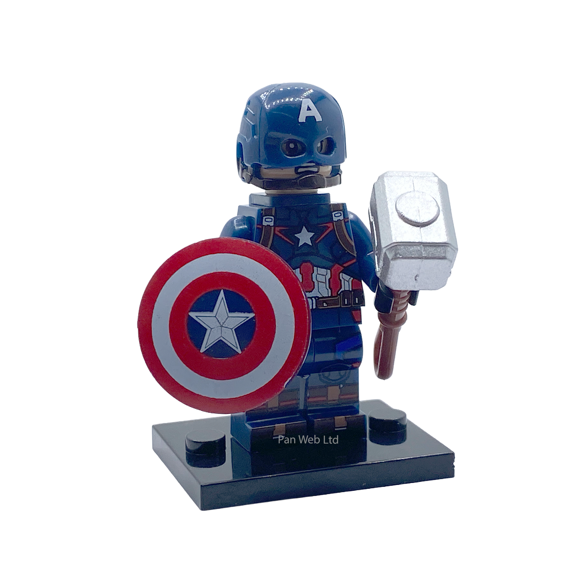Captain America Steve Rogers Mjolnir Custom Brick Figure