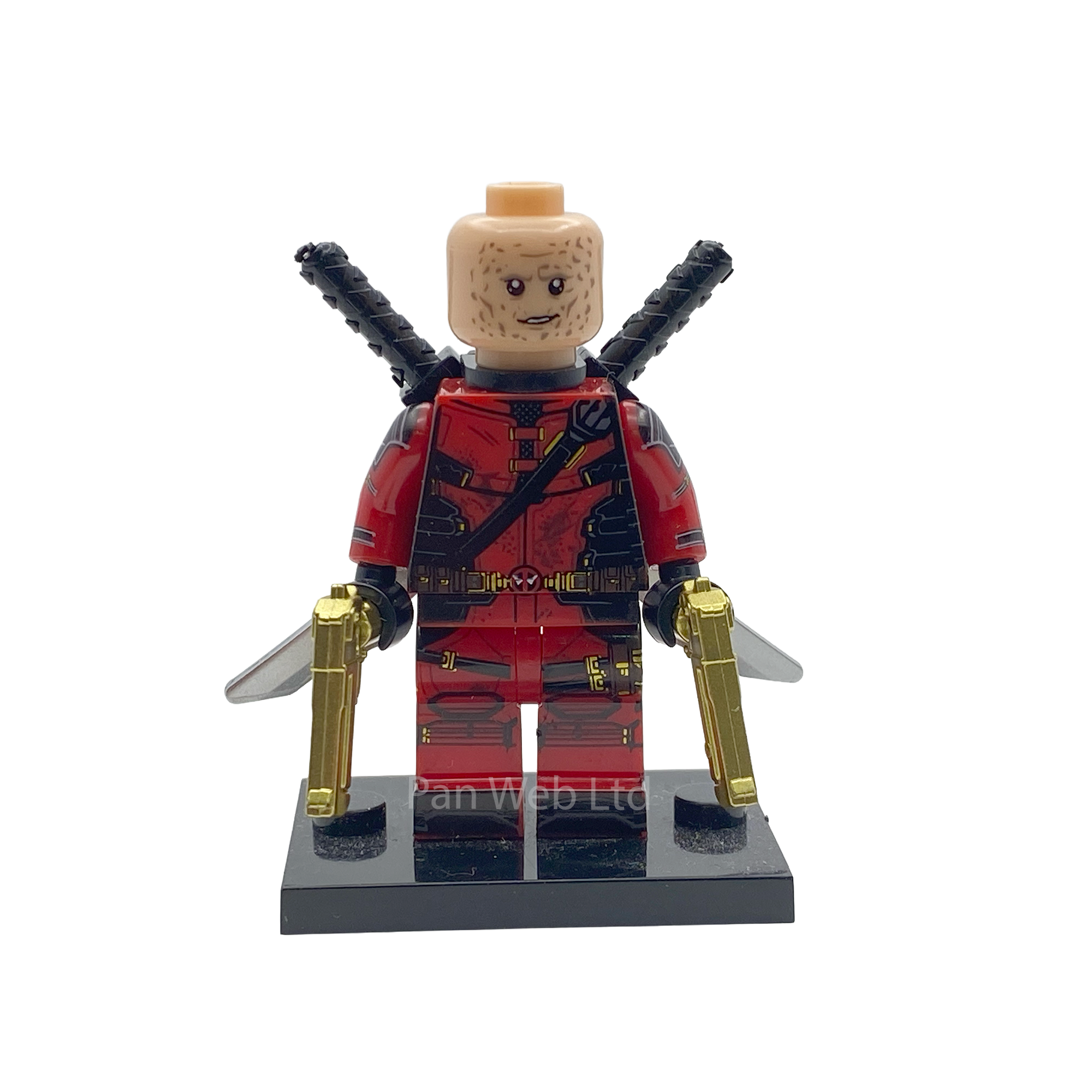 Deadpool Gold Guns Custom brick Figure