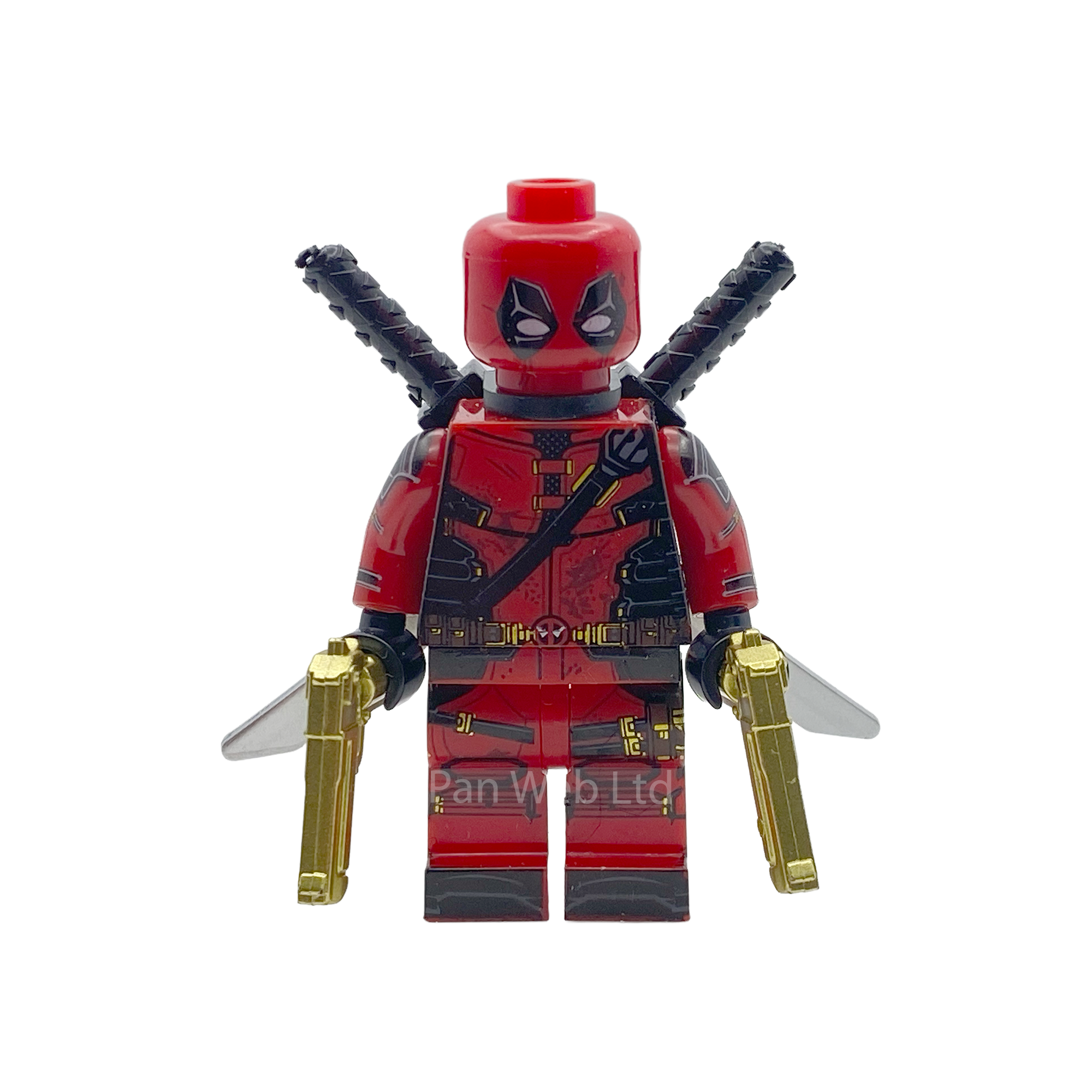 Deadpool Gold Guns Custom brick Figure