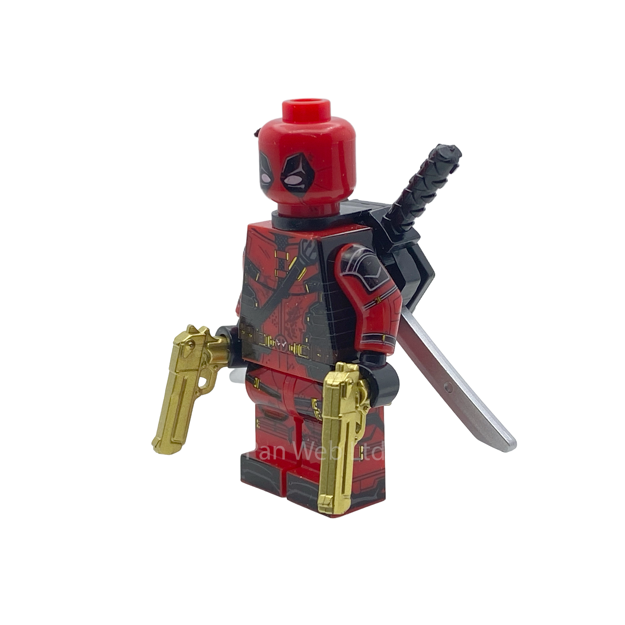 Deadpool Gold Guns Custom brick Figure