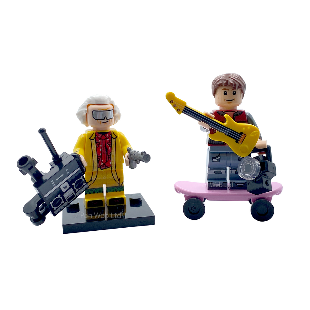 Doc & Marty Back to the Future Inspired Custom Brick Figures