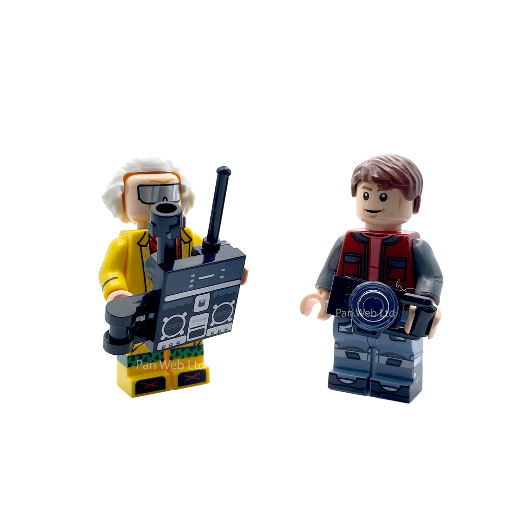 Doc & Marty Back to the Future Inspired Custom Brick Figures