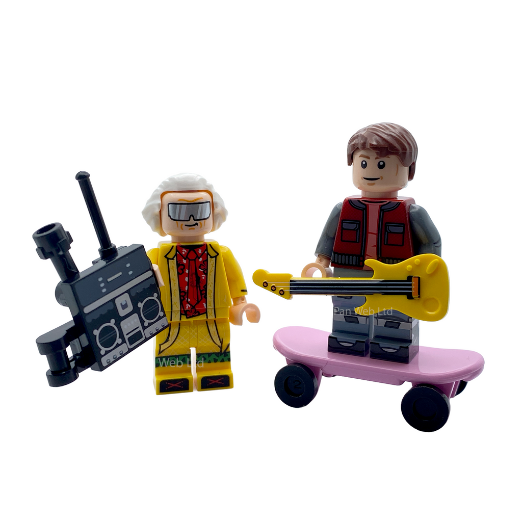 Doc & Marty Back to the Future Inspired Custom Brick Figures