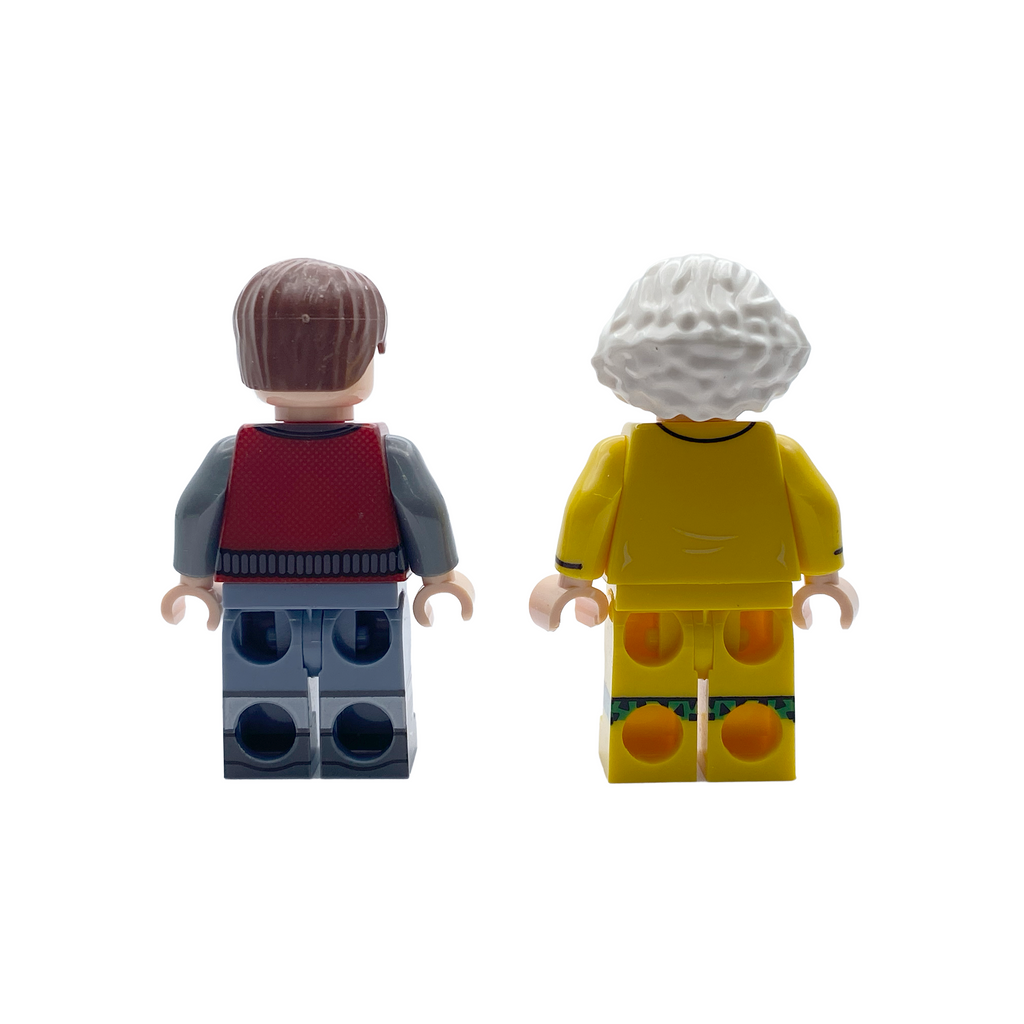 Doc & Marty Back to the Future Inspired Custom Brick Figures