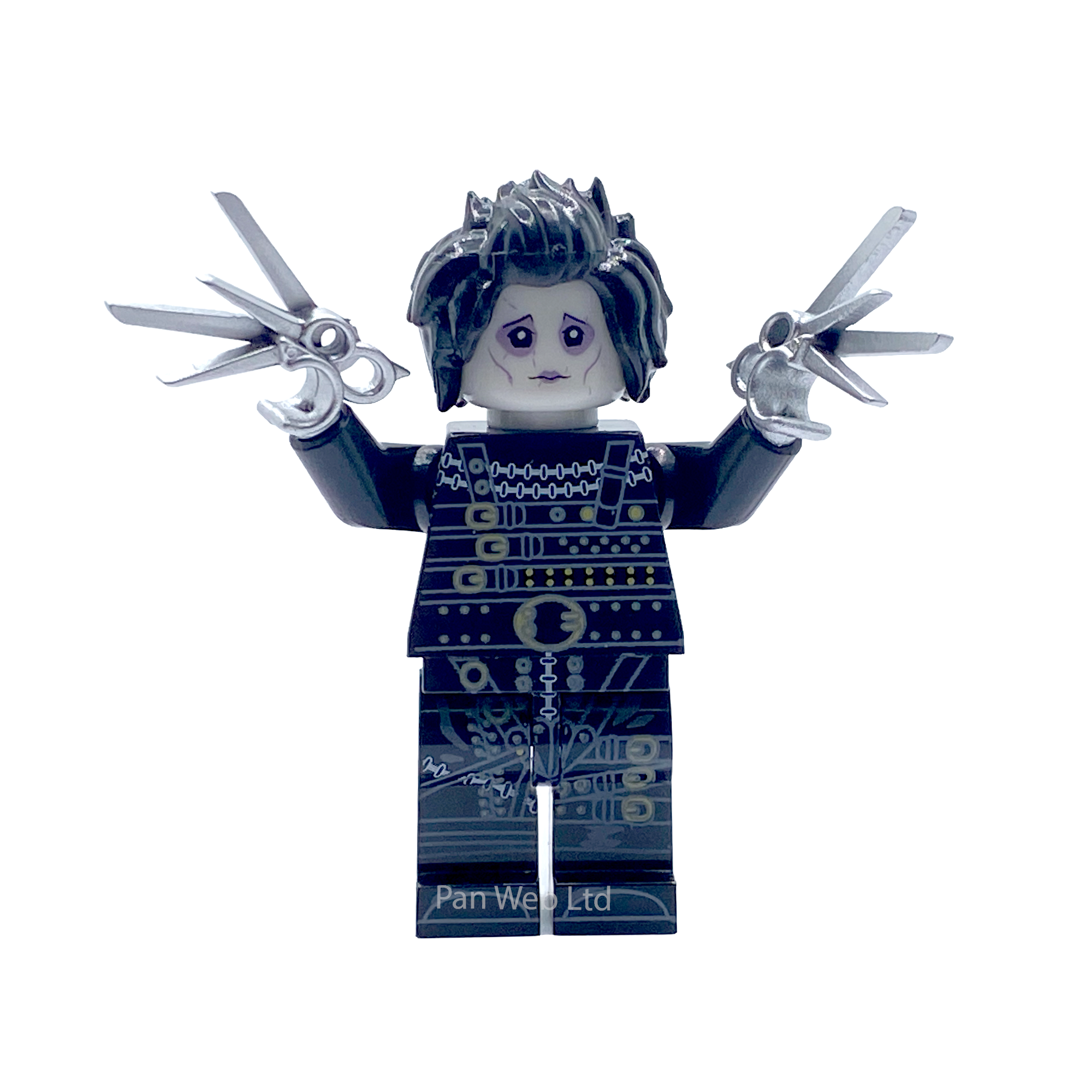 Edward Scissorhands Classic Black Suit Custom Brick Figure