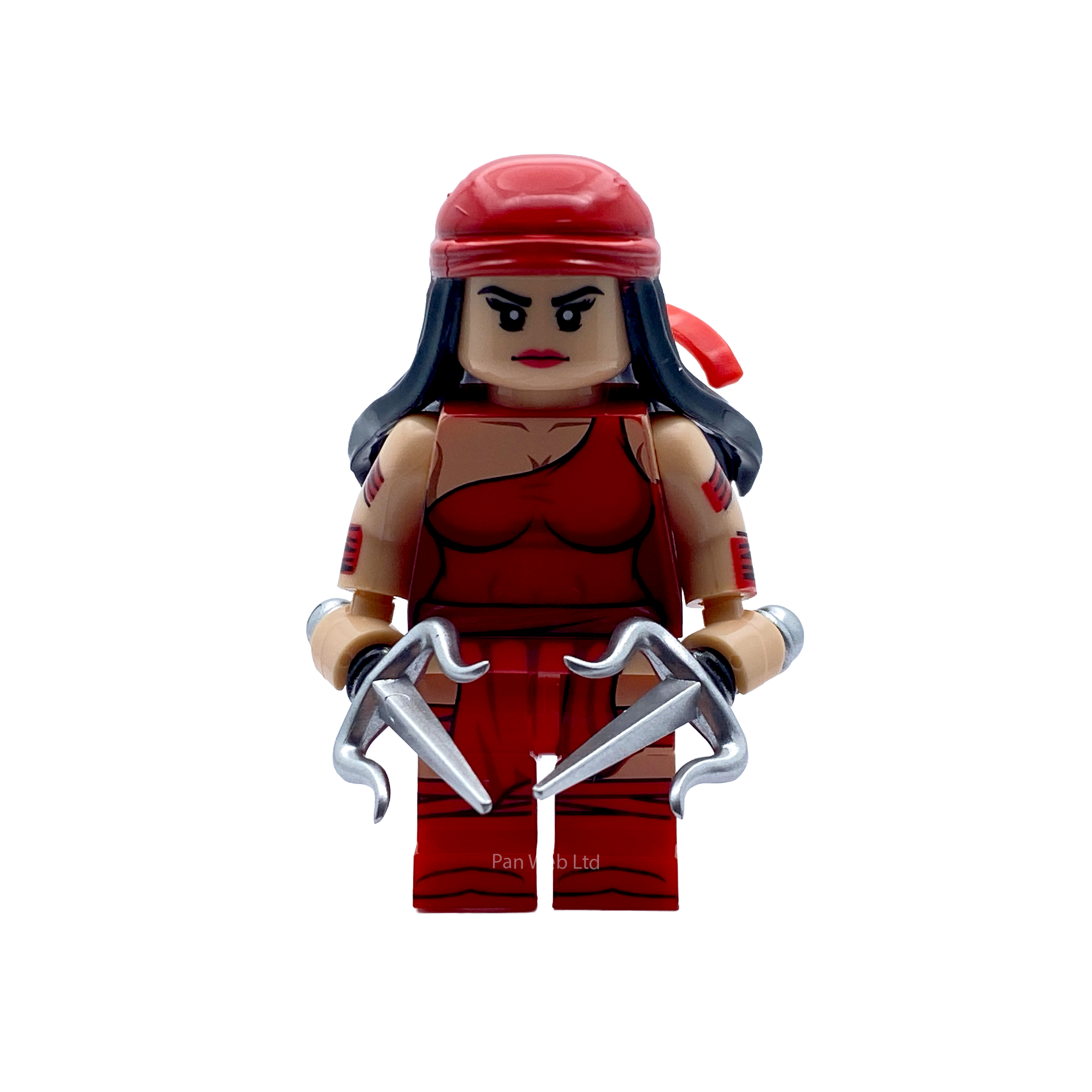 Elektra Classic Red Marvel Inspired Custom Brick Figure