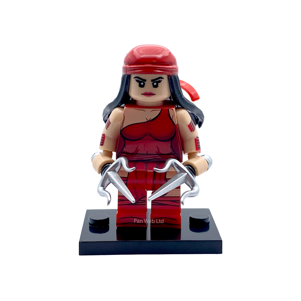Elektra Classic Red Marvel Inspired Custom Brick Figure