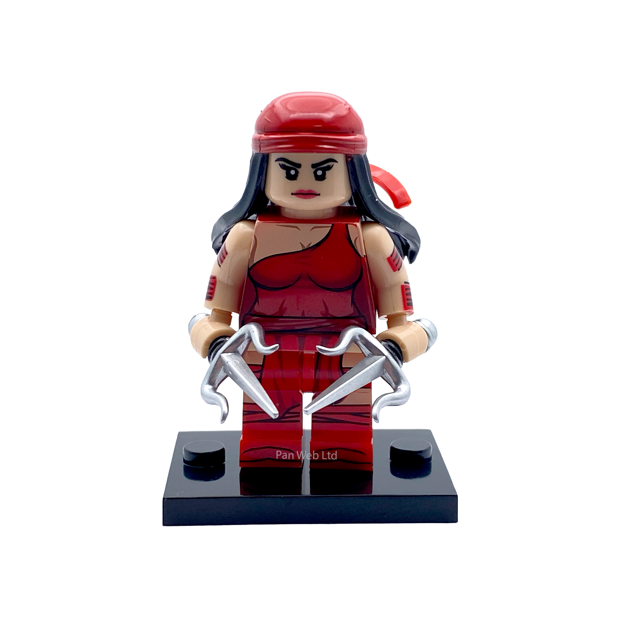Elektra Classic Red Marvel Inspired Custom Brick Figure