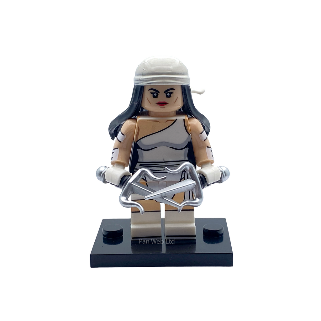Elektra White Marvel Inspired Custom Brick Figure