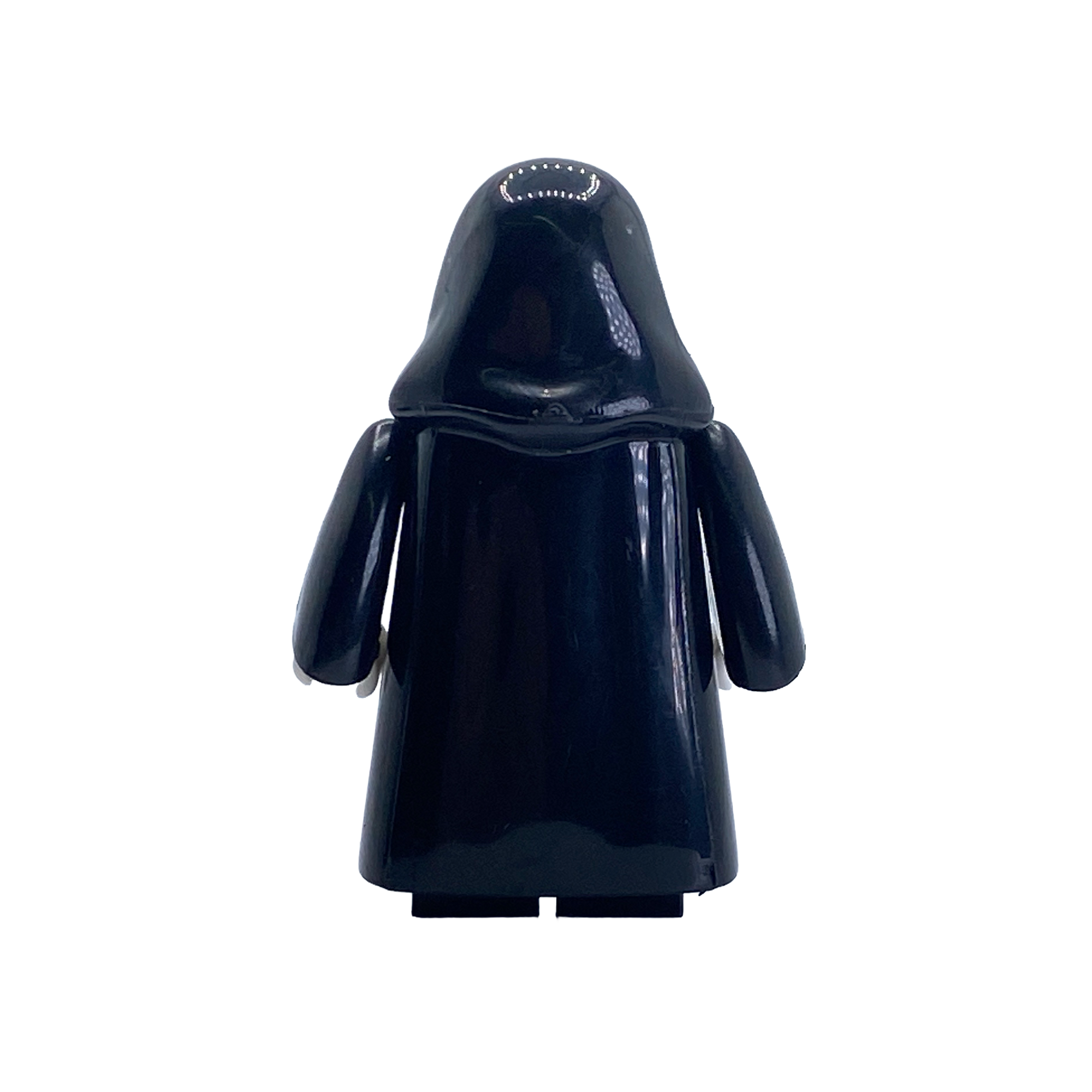 Rear view of Emperor Palpatine Custom Brick Figure showing hooded robe back detail