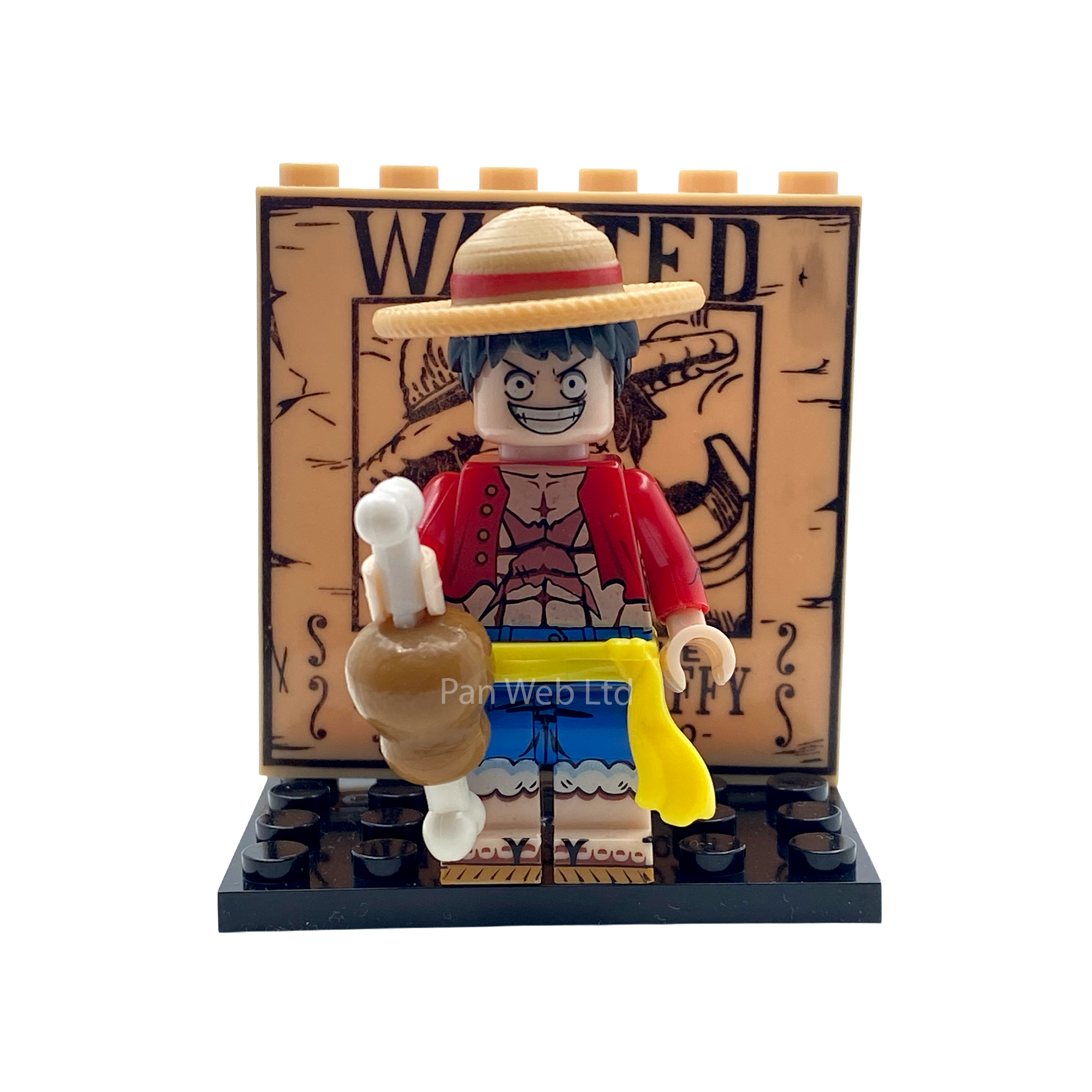Luffy One Piece Custom Brick Figure