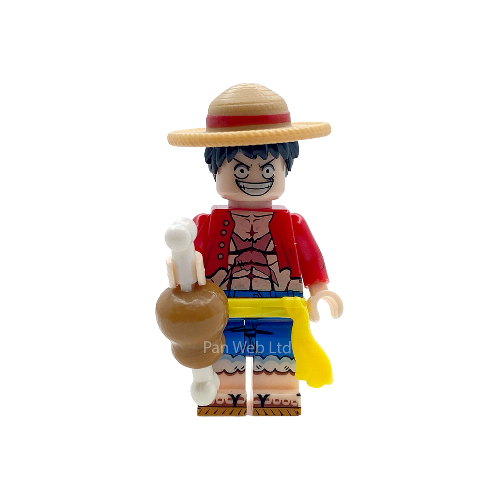 Luffy One Piece Custom Brick Figure