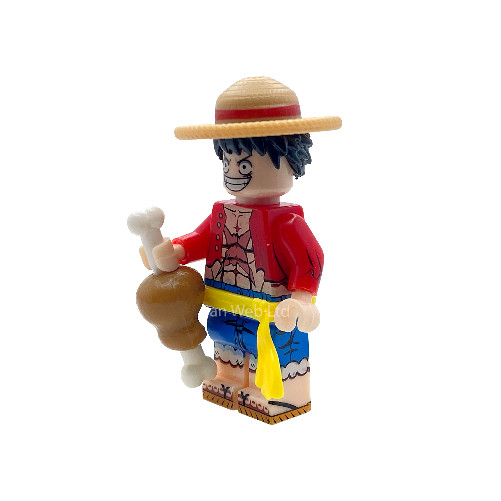 Luffy One Piece Custom Brick Figure