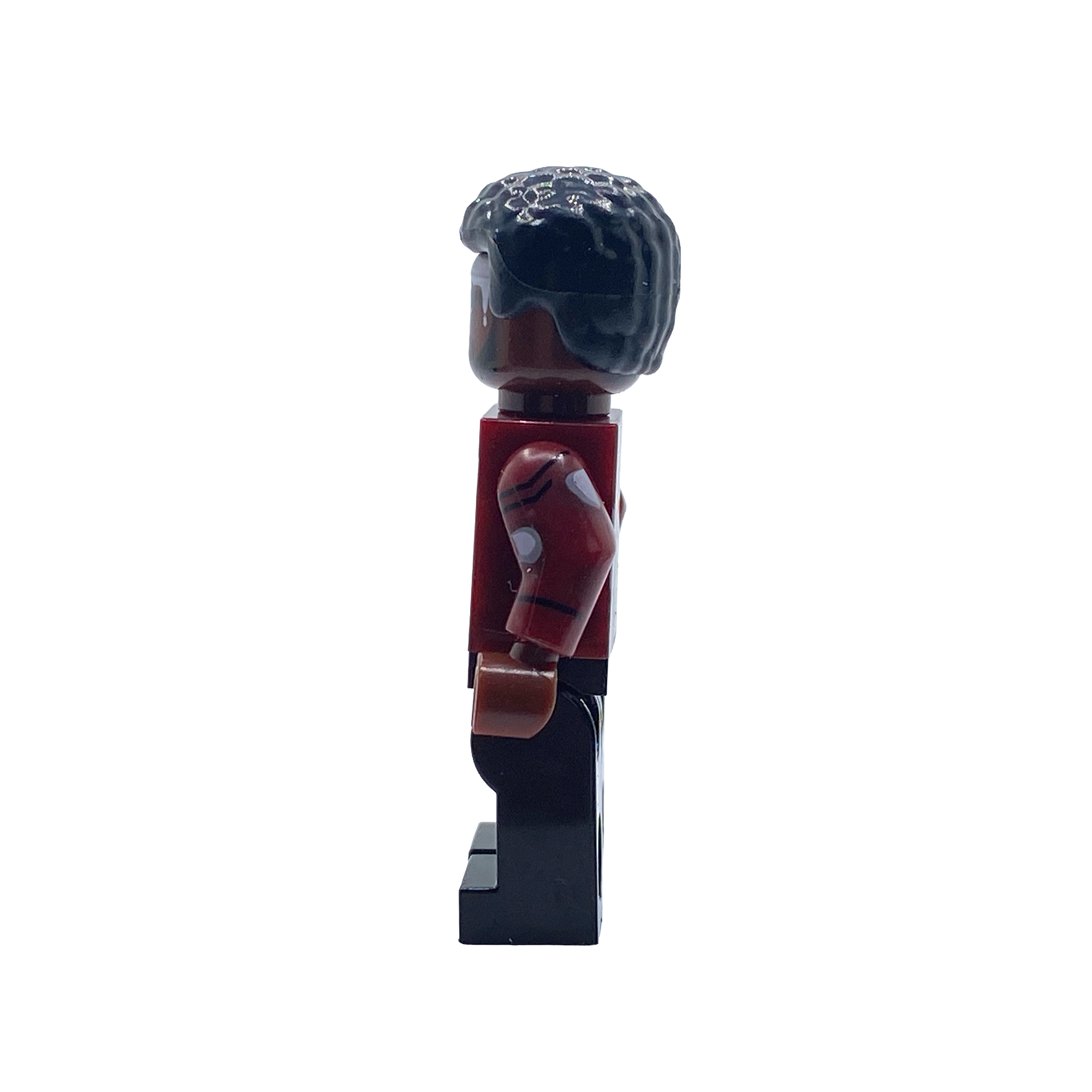 Side view of Mother's Milk custom brick figure