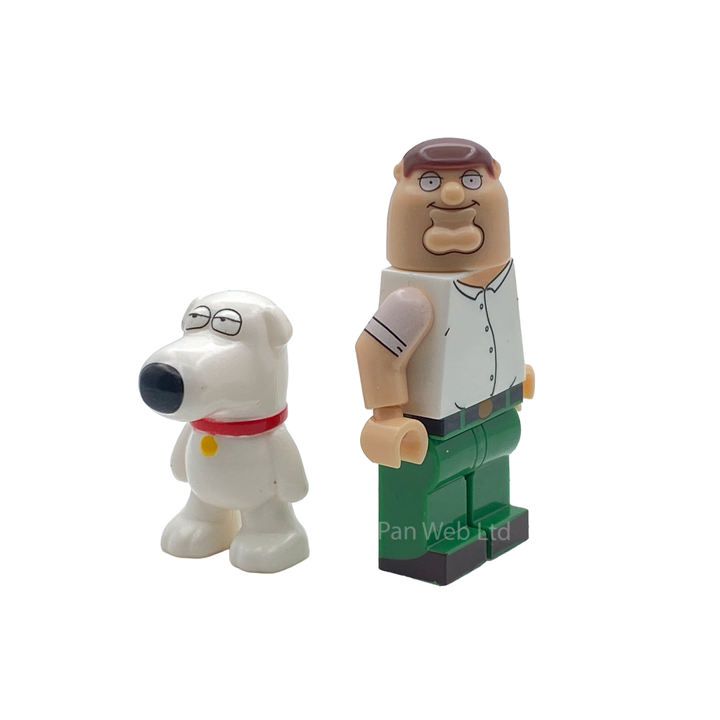 Peter Griffin and Brian Family Guy Custom Brick Figures