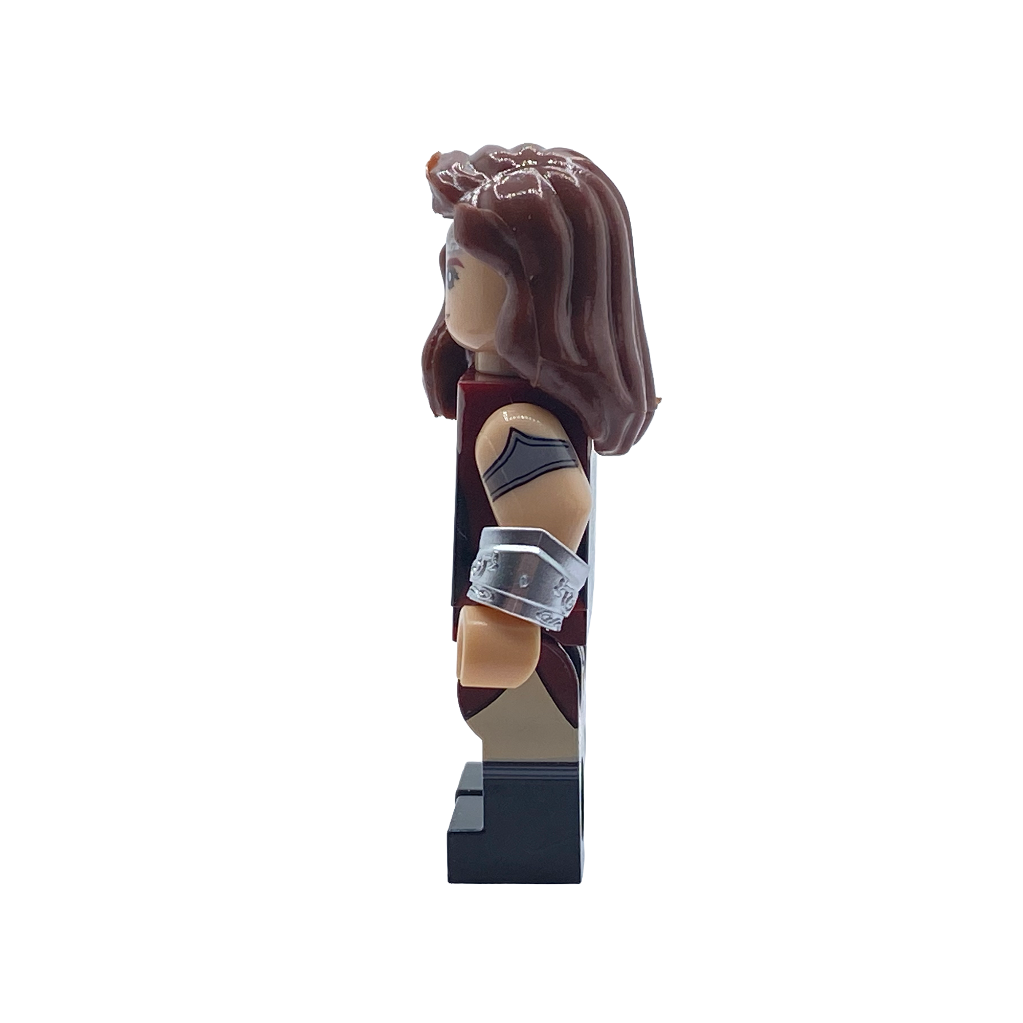 Side view of Queen Maeve custom brick figure