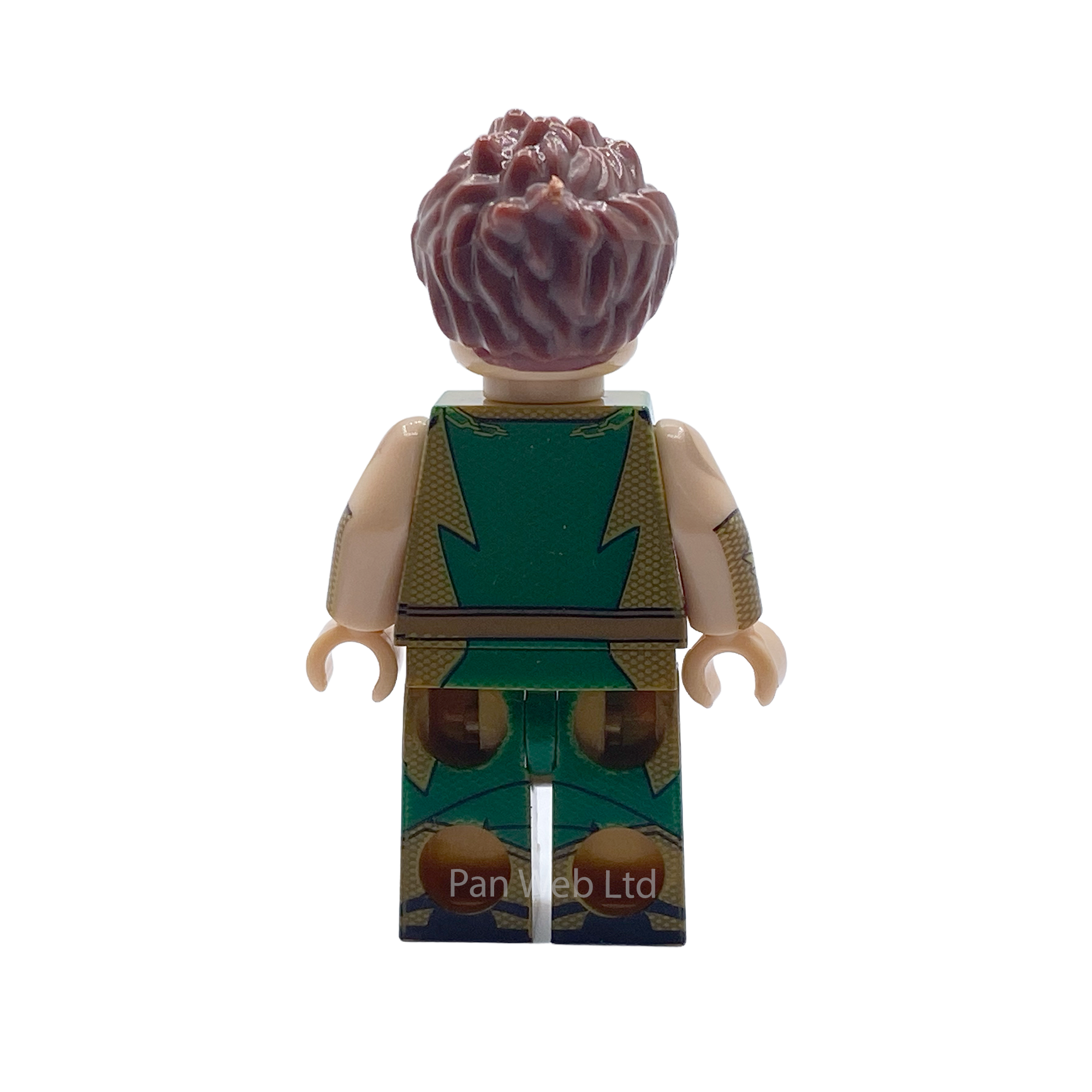 Rear view of The Deep custom brick figure showing the printed outfit detail